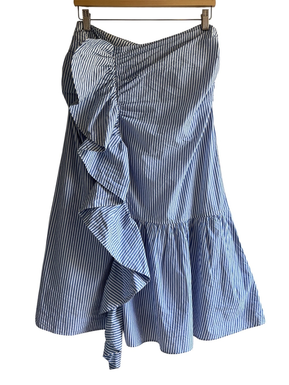 Maeve Anthropologie strapless ruffled cotton mini dress Sz 8 excellent condition